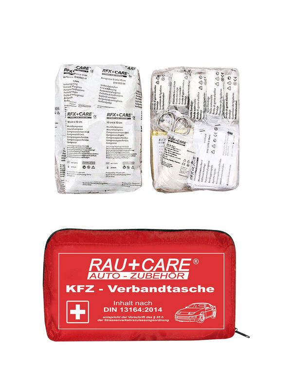 KFZ - Verbandtasche Nylon rot Erste Hilfe - Sicherheit - Zubehör -  Sitzbezüge nach Maß, Automatten nach Maß, Autoteppiche, Gummimatten,  Kofferraumwannen